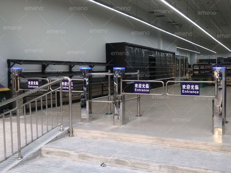 Naka-install ang chain supermarket ng cubic beauty supermarket swing gate ST100